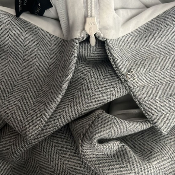 Ann Taylor Dress Women XS Tall Gray Shift Fold Over High Neck Neutral Minimalist - Picture 7 of 9